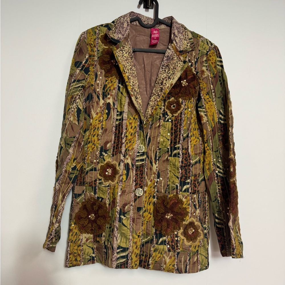 Sandy Starkman Boho Patchwork Floral Embroidered … - image 1